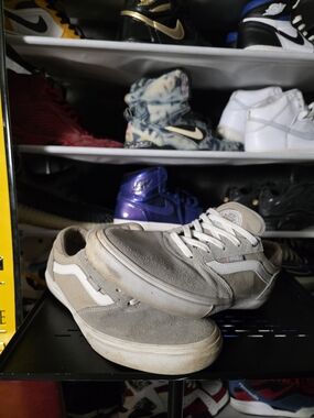 🔥 Vans Pro Old Skool Low-Top Sneakers in Light Gray & Cream Size 10.5 Men's